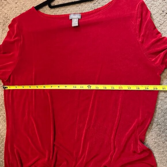 Travelers by Chico's Merlot Red Asymmetrical Top - Picture 9 of 10